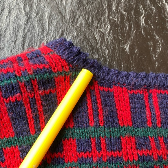 Eaton button down plaid cardigan vintage - Picture 10 of 11